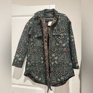We The Free Fog Jacquard Shirt Jacket - Green and Black